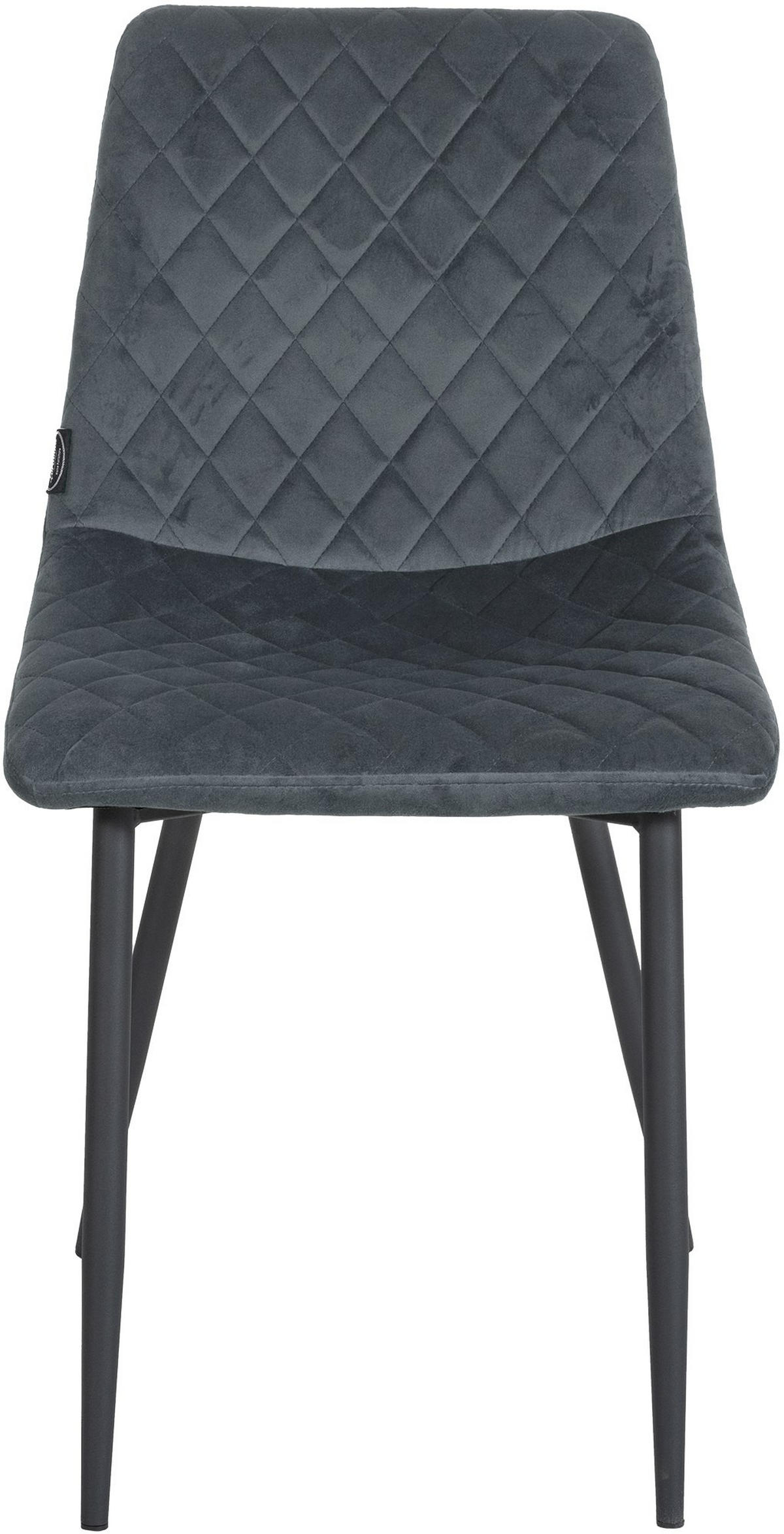 STUHL Samt dunkelgrau - Dunkelgrau/Schwarz, Textil/Metall (45/83/57cm) - CLP