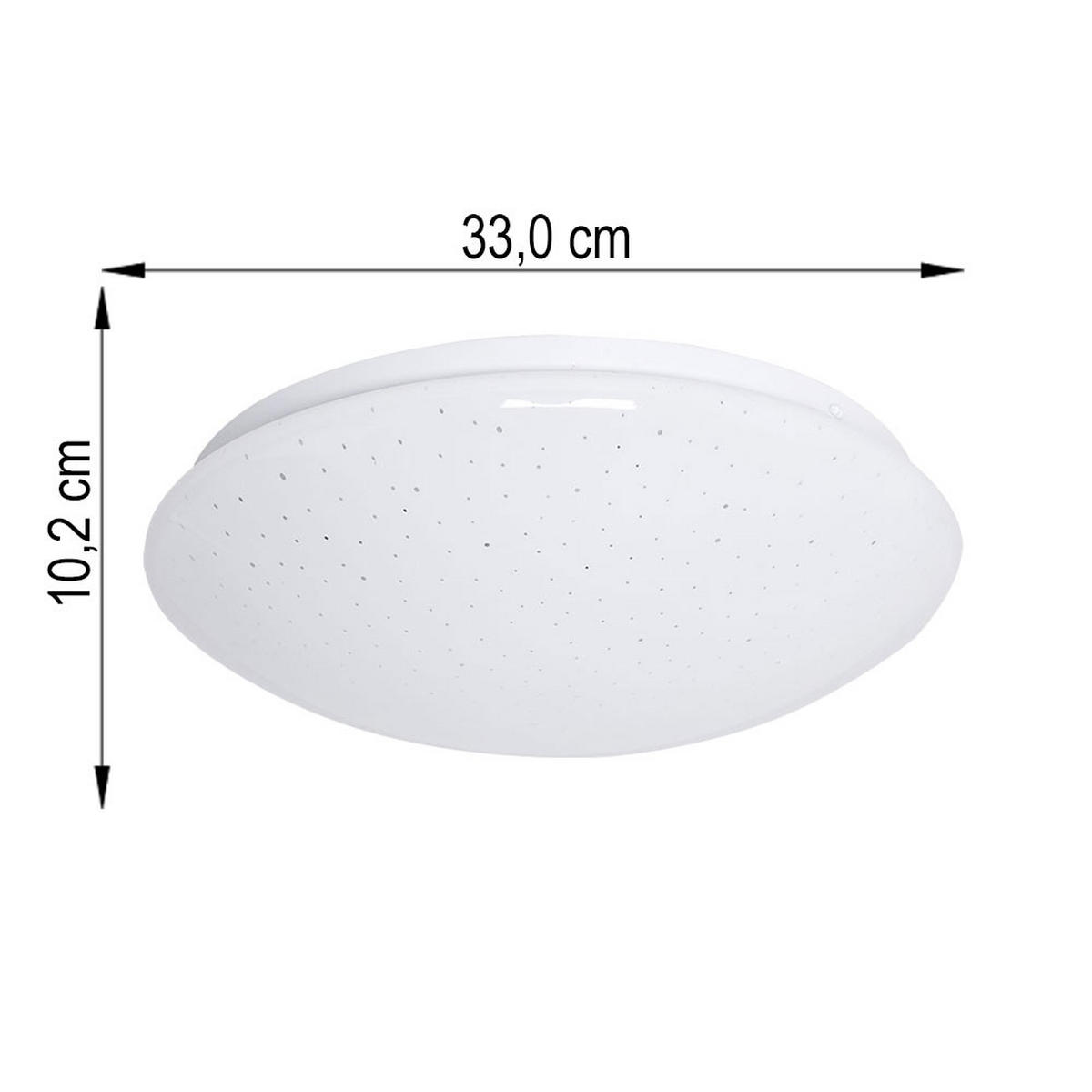 LED DECKENLEUCHTE Weiß Sternenhimmel Effekt - Weiß, Metall (33/10.2/10.2cm)