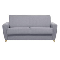 SCHLAFSOFA Skandinavisch Matratze 18 cm Hellgrauer Stoffbezug 3-Sitzer GRAHAM - Hellgrau, Textil (100/88/195cm) - Miliboo