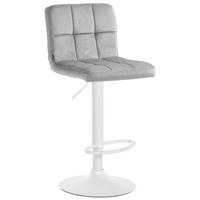 BARHOCKER Samt grau - Weiß/Grau, Textil/Metall (46/94/47cm) - CLP