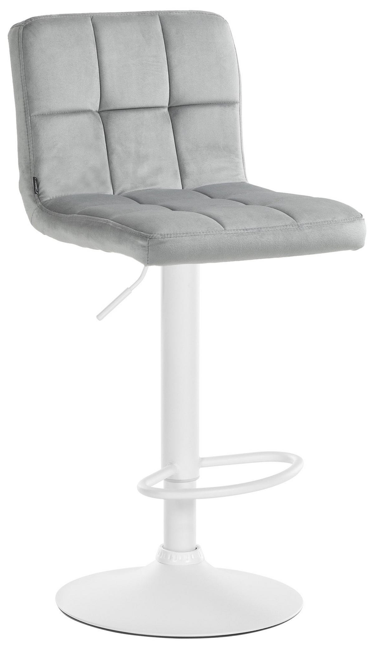 BARHOCKER Samt grau - Weiß/Grau, Textil/Metall (46/94/47cm) - CLP