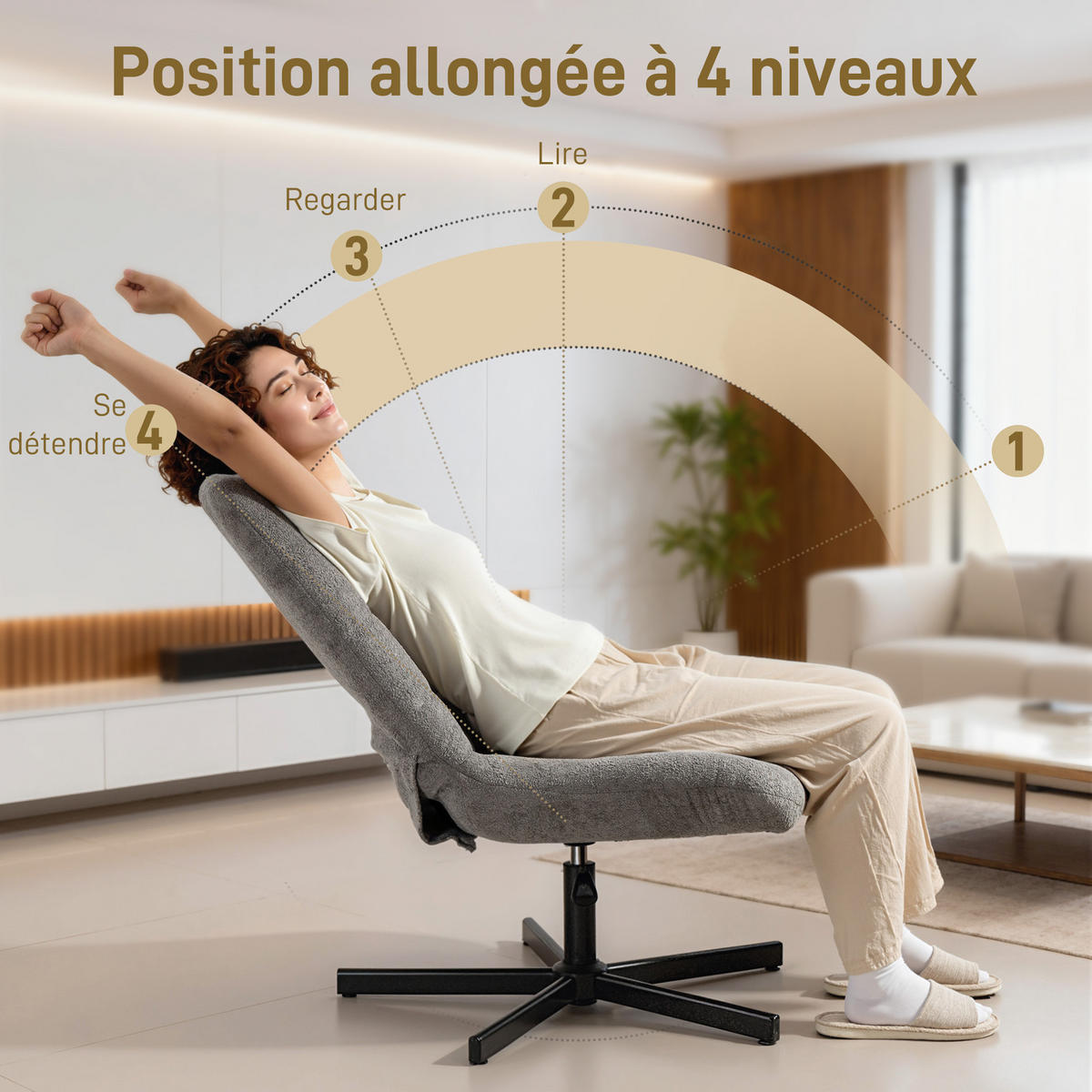 SESSEL mit Fusstütze DE-17413 höhenverstellbar & 135° neigbar Grau - Grau, Metall (66/104/80cm) - ComfortXL