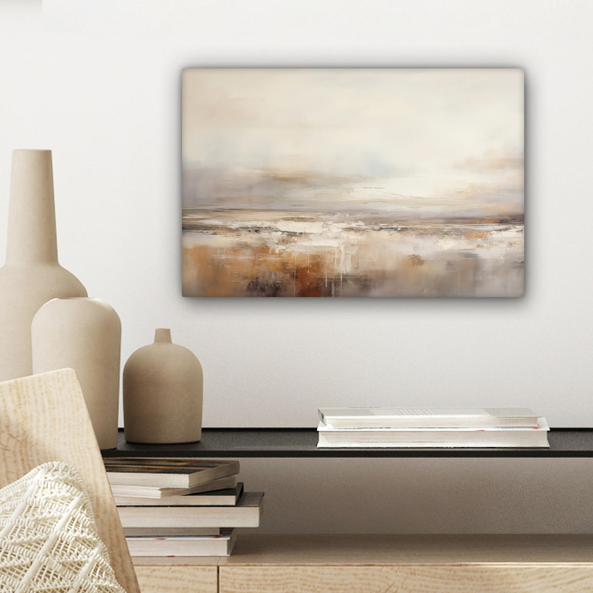 LEINWANDBILD - Kunst - Industriell - Grau - Braun - Abstrakt - 30x20 - Deko XXL - Sandfarben, Textil (30/20cm) - MuchoWow
