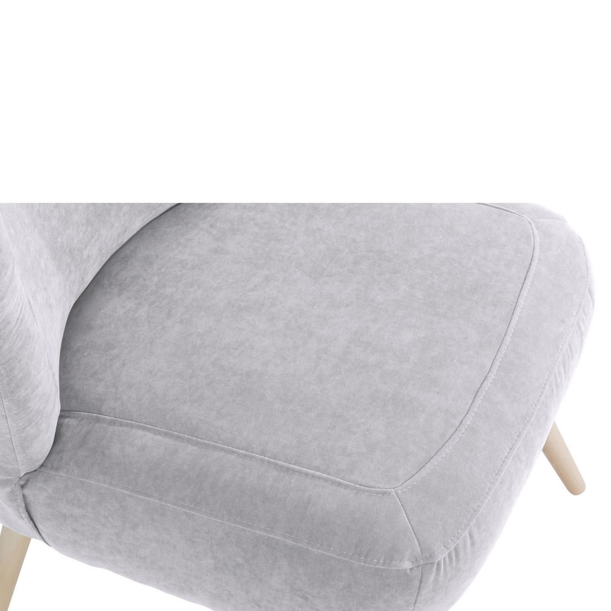 SESSEL Kathy Bezug Veloursstoff Buche natur / silber - Grau, Kunststoff (70/86/69cm) - 58aufmkessel