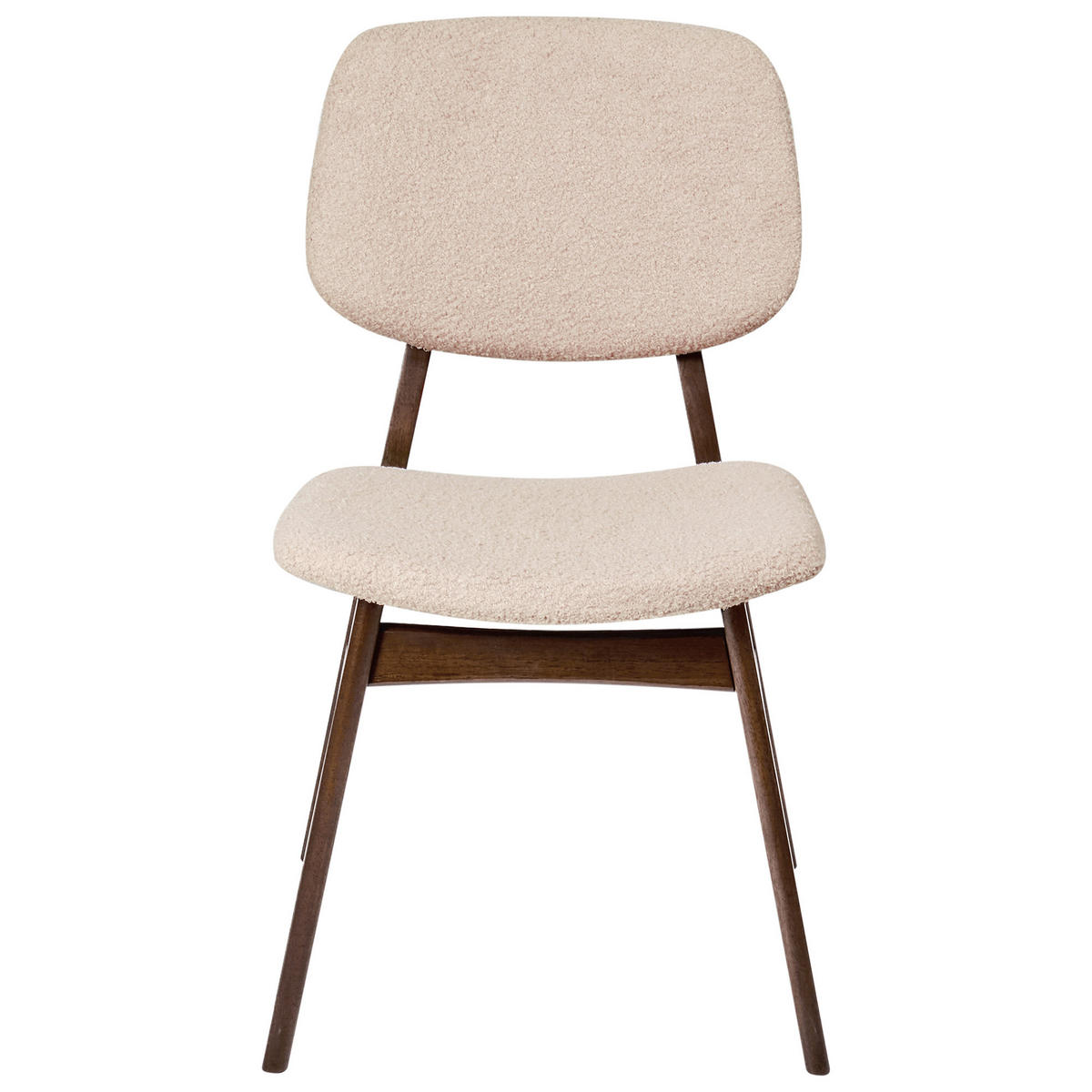 ESSZIMMERSTUHL 2er-Set Dunkelbraun/Beige Elaine - Beige/Braun, Textil (48/81/54cm) - Beliani