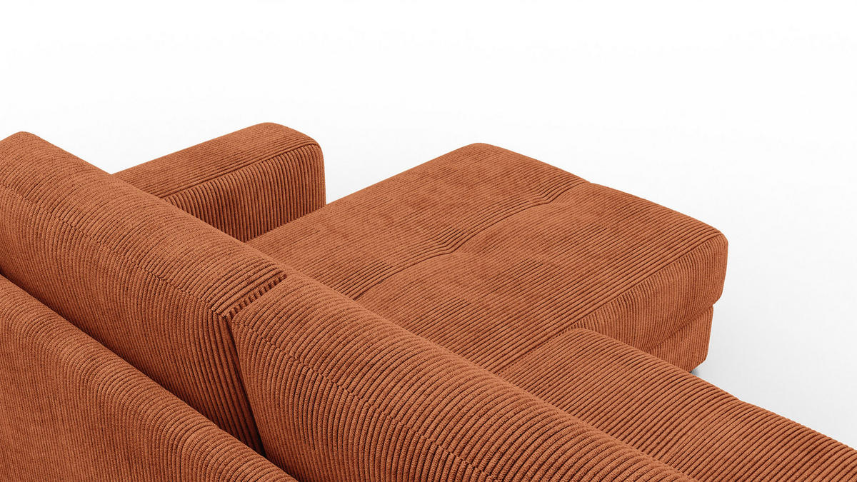 ECKSOFA OLI 4-Sitzer rechts, orange - Orange, Holz/Textil (295/172cm) - Courtois Laville