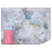 FOTOTAPETE Blaue Blumen Beton Vintage 400x280 - Grau, Papier (400/280cm) - Muralo