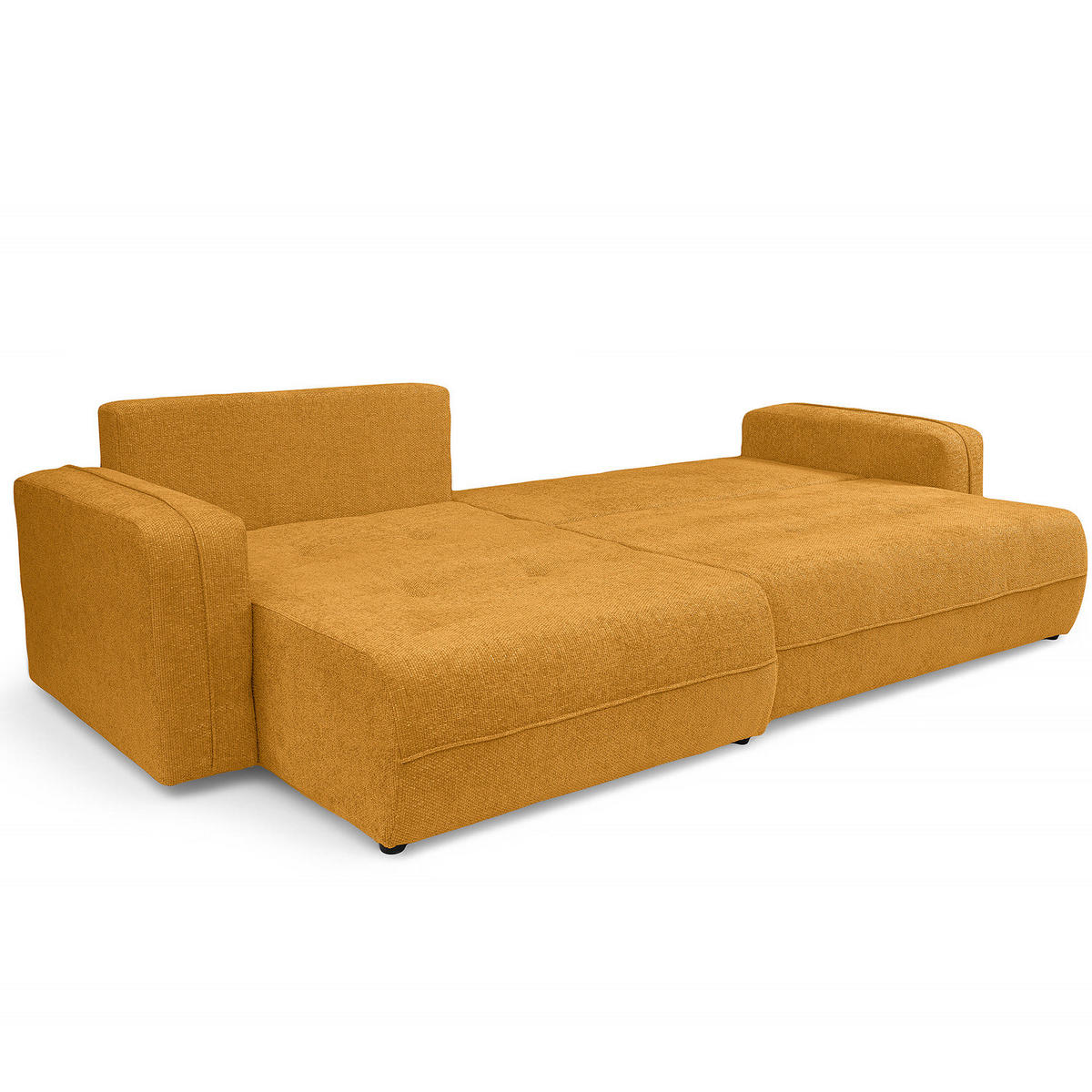 ECKSOFA mit Schlaffunktion - 272 cm - Gelb/Schwarz, Kunststoff/Textil (272/145cm) - home24