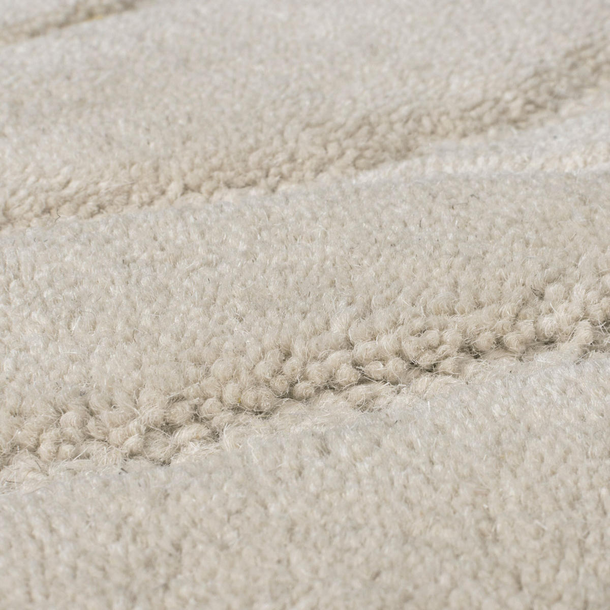 WOLLTEPPICH Wellen Abstrakt, Wohnzimmer Beige Läufer 60x230 - Beige, Textil (60/230cm) - KADIMA DESIGN