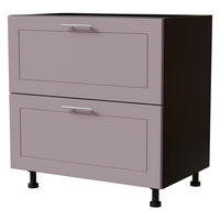 SCHUBLADENUNTERSCHRANK Bari D2A/80/1A Schwarz / RAL 4009 pastellviolett 80 / 50 / 82cm - Violett/Schwarz, Holz/Holzwerkstoff (80/82/50cm) - Feldmann-Wohnen