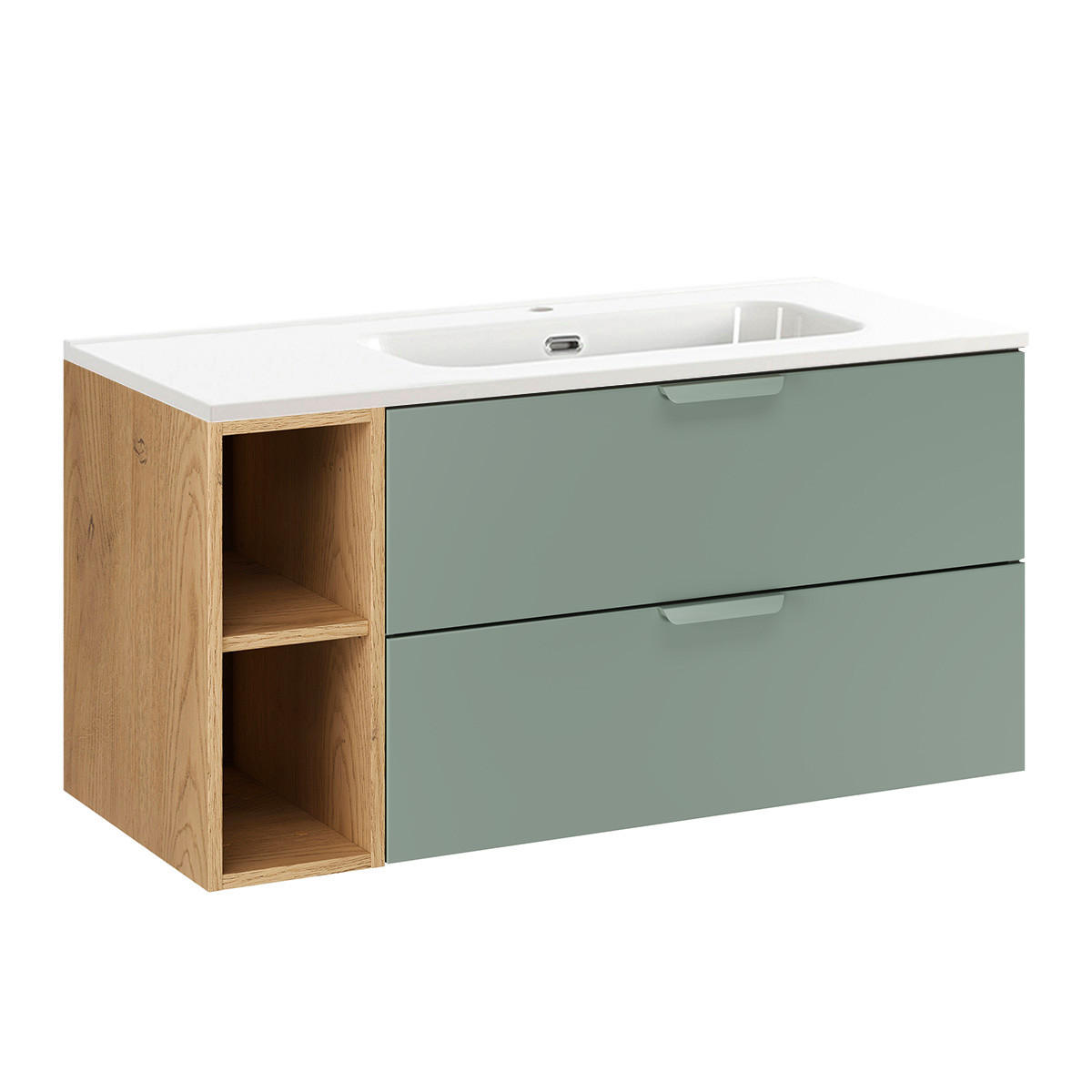 WASCHTISCH 101cm Oria Grün - Grün, Holzwerkstoff (101/50/46cm) - Petits-meubles