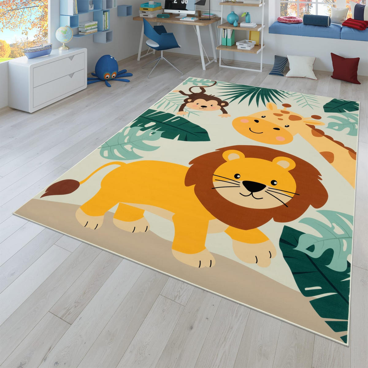 KINDERTEPPICH Tiere Beige 200 x 200 cm - Beige, Kunststoff (200/200cm) - TT Home