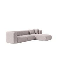 ECKSOFA L-Form, Chenille-Stoff Cremona, Hellgrau, Rechts, GRETA - Hellgrau, Holz (318/179cm) - Kaiser Möbel
