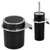 BAD-SET 2tlg. Kosmetikeimer WC-Bürste zur Wandmontage, schwarz - Schwarz, Kunststoff (10/36.5/10cm) - bremermann