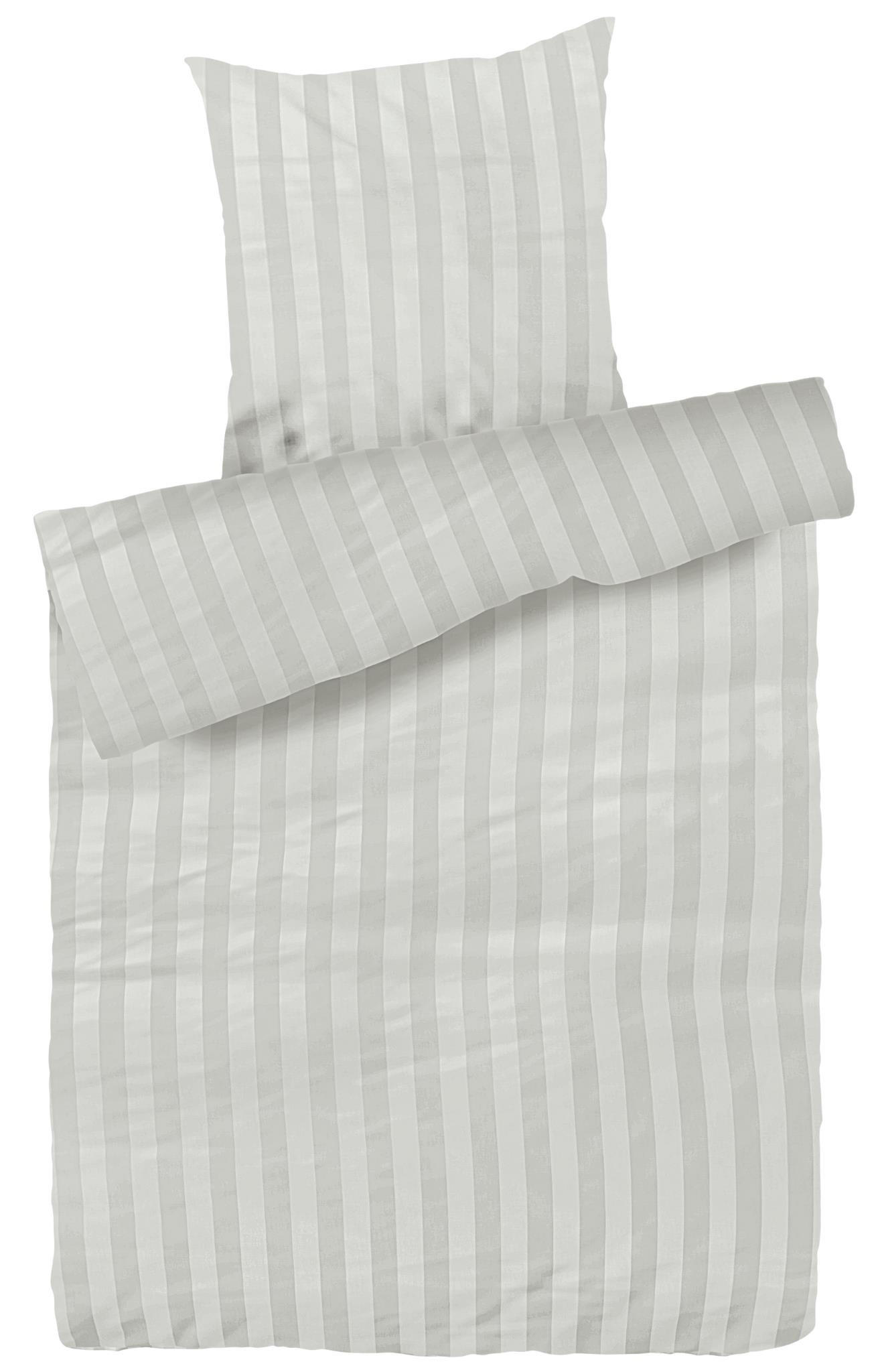 DAMAST-BETTWÄSCHE 135x200 Sand gestreift Bettbezug aus 100% Baumwolle - Made in Germany - Sandfarben, Textil (135/200cm) - Carpe Sonno