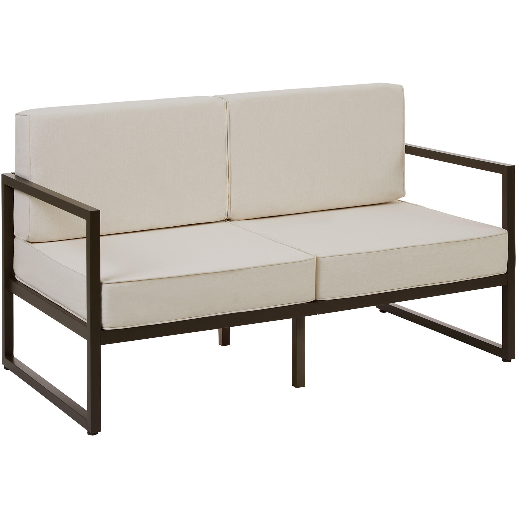 GARTEN-LOUNGESOFA Comosa,142 x 78 x 85 cm,braun/beige - Beige/Braun, Metall (142/85/78cm) - tectake