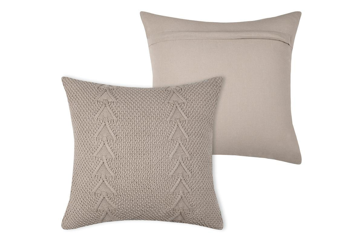 DEKOKISSEN 100% Baumwolle Megeve 40/40/2 cm - Beige, Naturmaterialien (40/40cm) - STOF