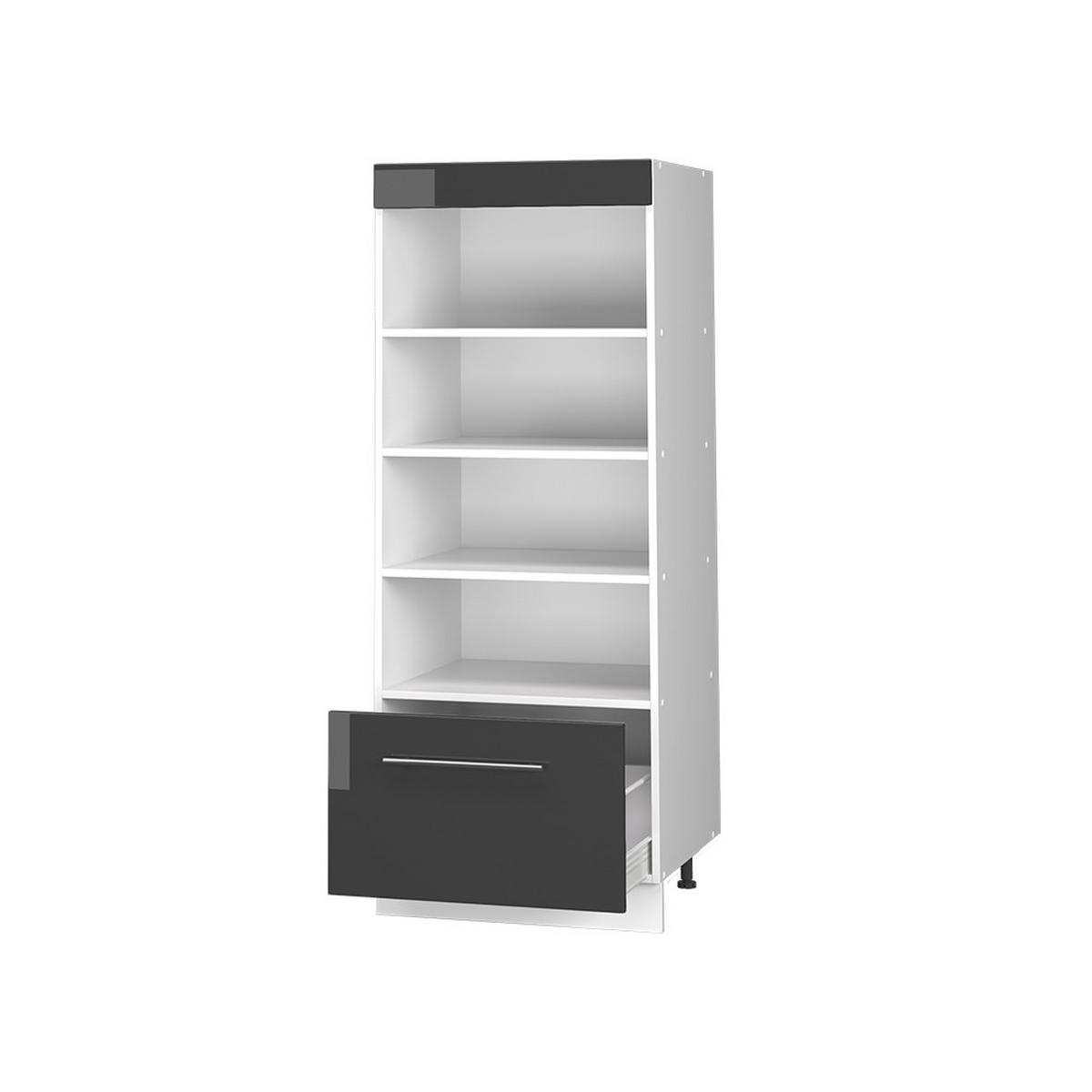 KÖKSHYLLA Fame-Line, Antracit högblank/Vit, 60 cm - Vit/Svart högglans, Träbaserade material (60/153.6/58.1cm) - Vicco