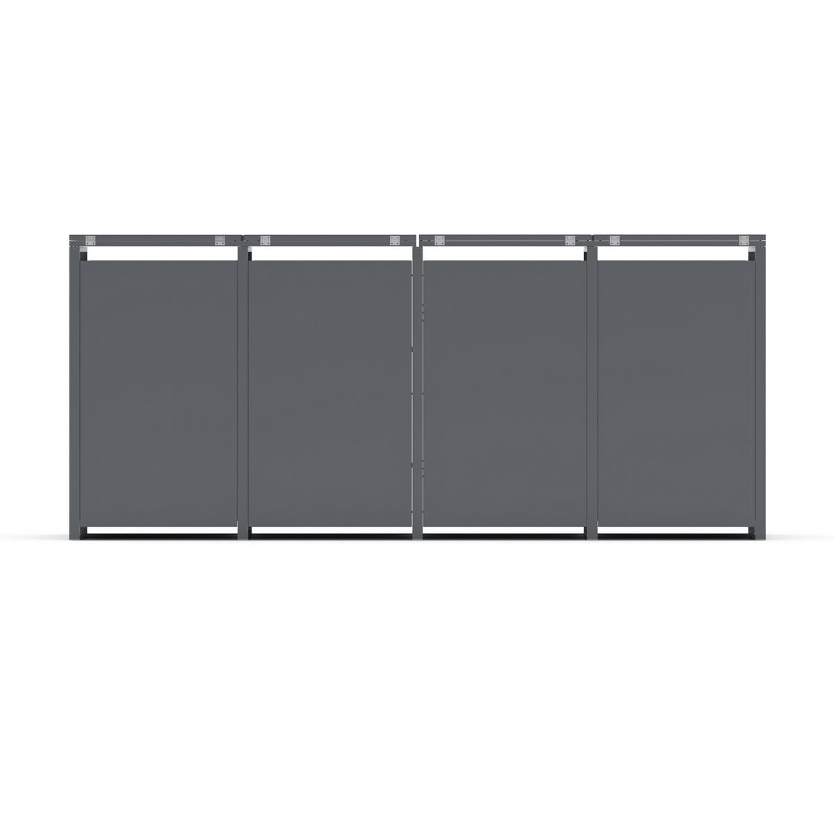 MÜLLTONNENBOX 4er, 265x80x116cm, Stahl, anthrazit - Grau, Kunststoff (80/175/120cm) - Plats Outdoor solution