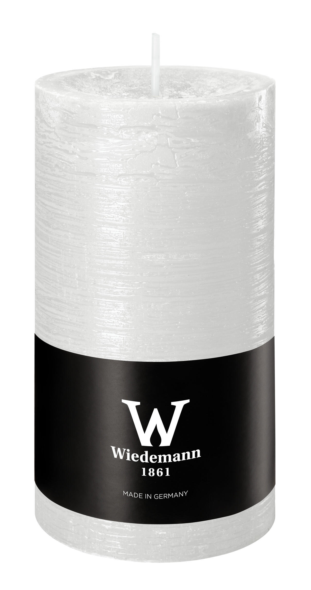 STUMPENKERZE Rustik Marble Style Weiß 130 x Ø 68 mm - Weiß, Paraffin (7/13cm) - Wiedemann Kerzen