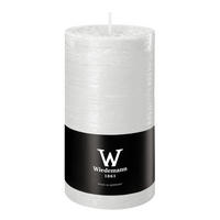 STUMPENKERZE Rustik Marble Style Weiß 130 x Ø 68 mm - Weiß, Paraffin (7/13cm) - Wiedemann Kerzen