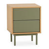 NACHTTISCH Cuzco 2 schubladen Eichenfarbe/grün - Grün, Holzwerkstoff (40/52/40cm) - VS Venta-stock
