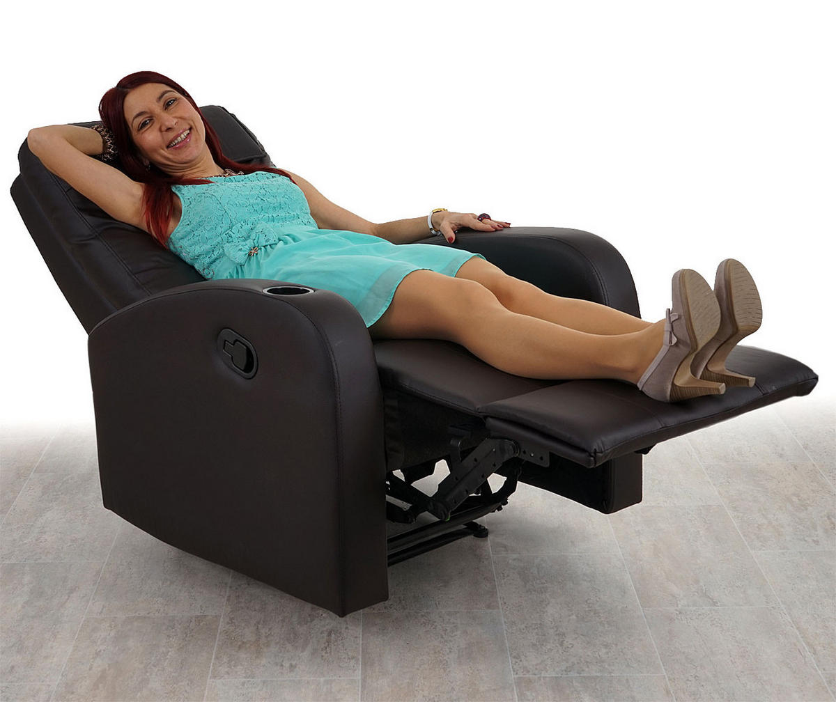 RELAXSESSEL Kastanienbraun - Rotbraun, Textil (76/99/96cm) - MCW