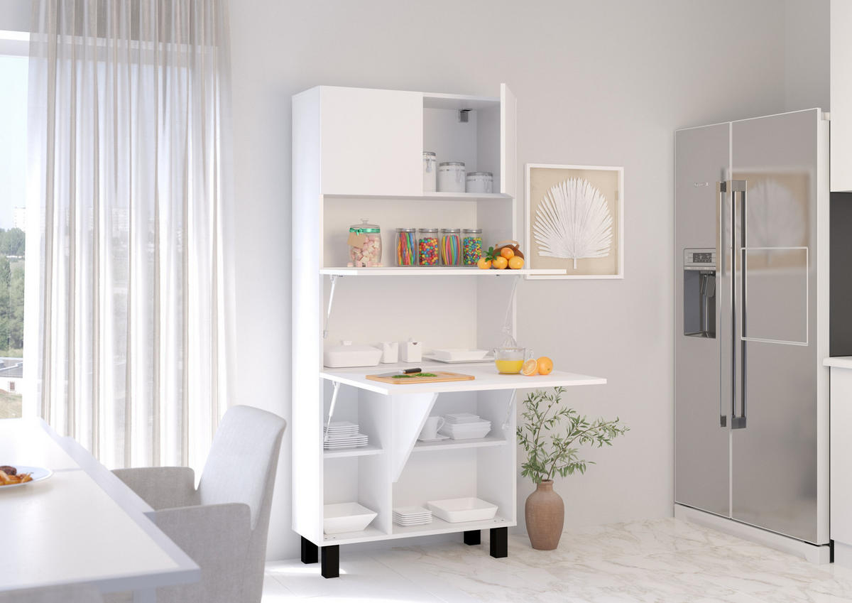 SCHREIBTISCH Weiß 80/175/92 - Weiß, Holzwerkstoff (92/80/175cm) - RAUMHIRSCH FURNITURE
