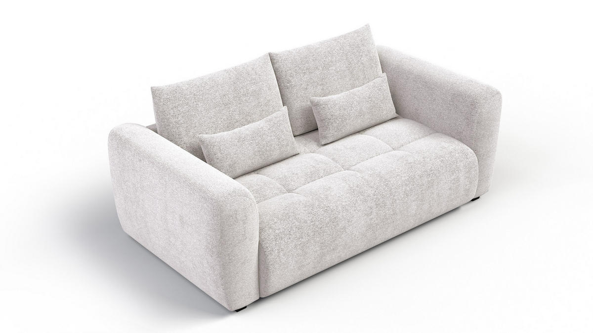 SOFA SORENO 3-Sitzer, ecru - Ecru/Schwarz, Holz/Textil (214/94/114cm) - Courtois Laville