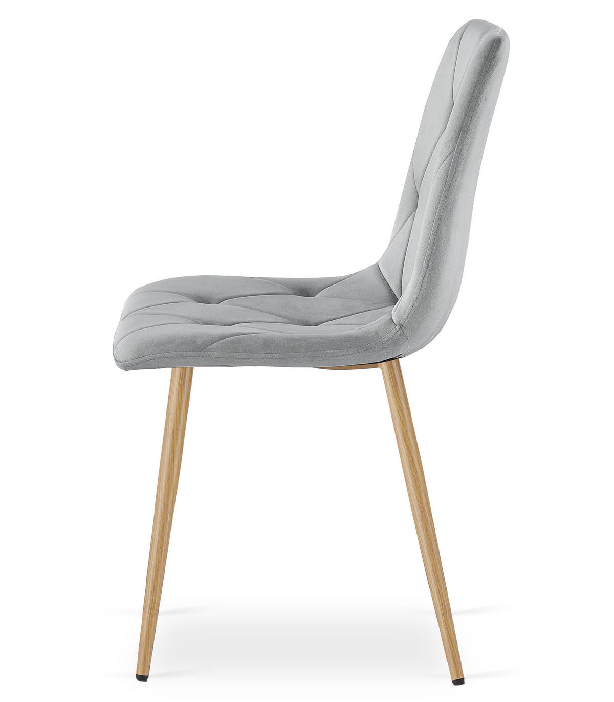 ESSZIMMERSTUHL 3-er Set TYRA hellgrauer Sitz, Beine in Holzfarbe - Eichefarben/Hellgrau, Textil (44.5/87/54.5cm) - Valora