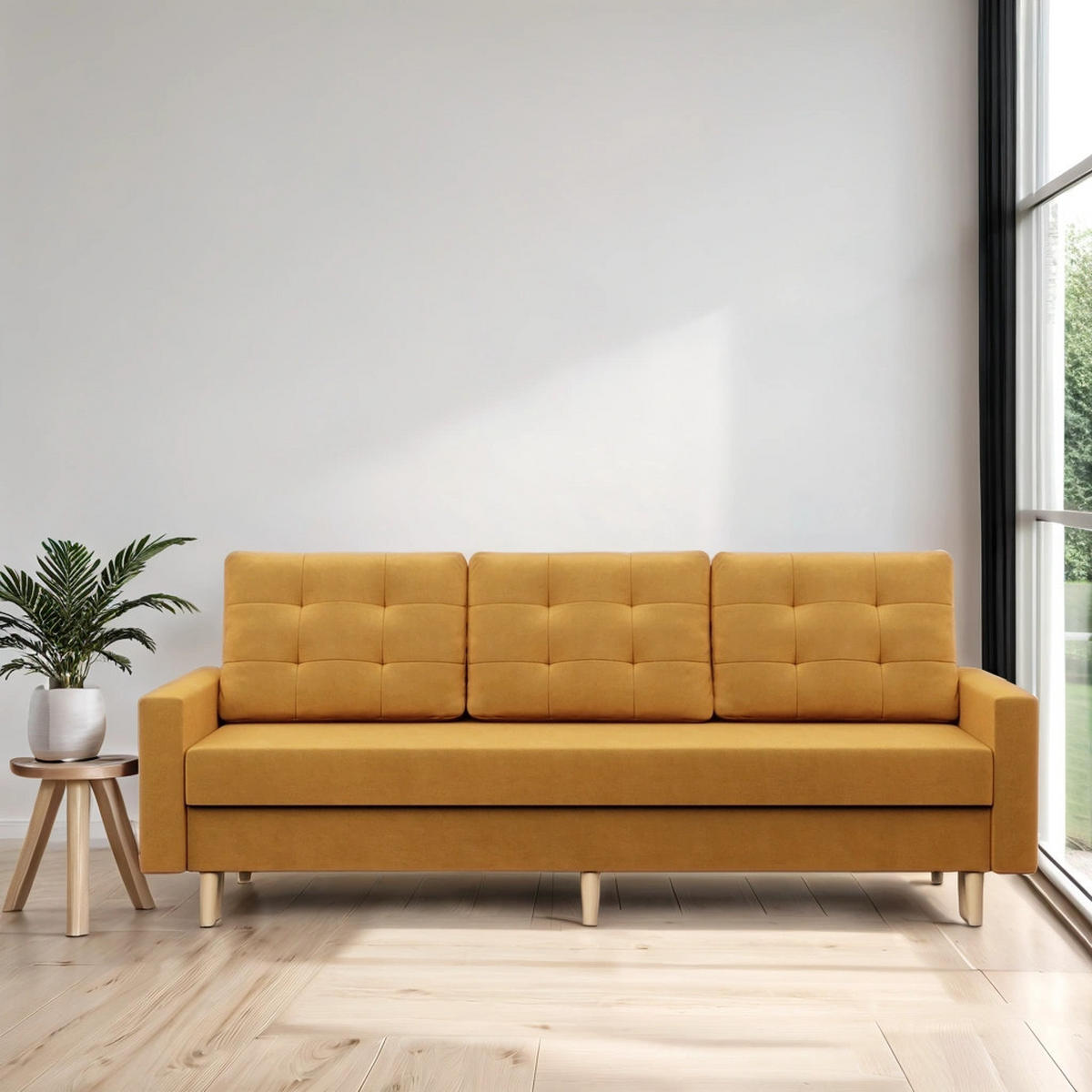 SOFA Blank gelb 212/92/92 - Gelb, Textil (212/92/92cm) - SIMKAM Furniture