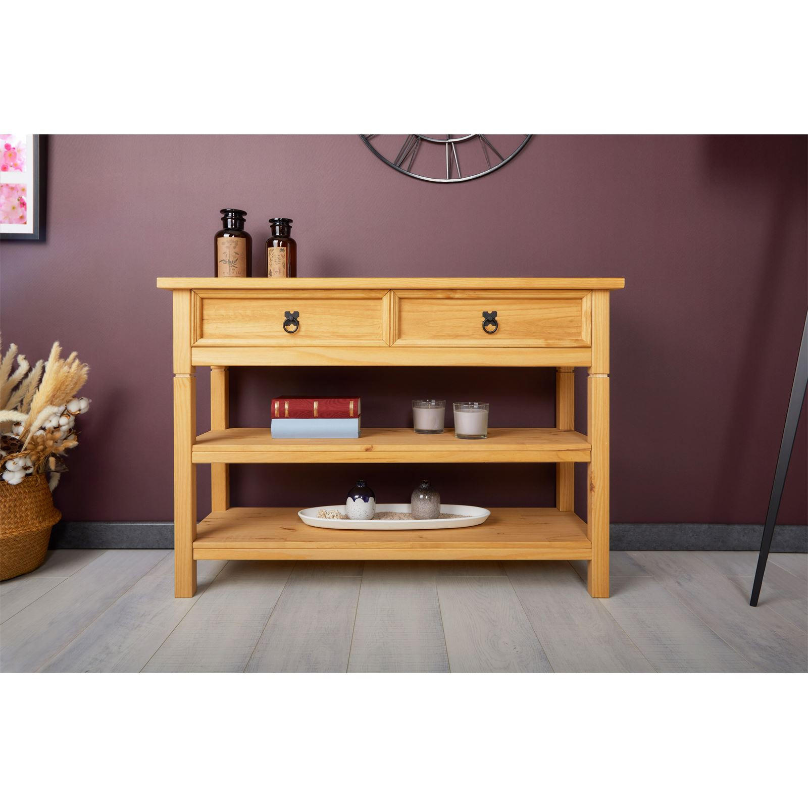KONSOLENTISCH TEQUILA - Kieferfarben, Holz (37/110/78cm) - IDIMEX