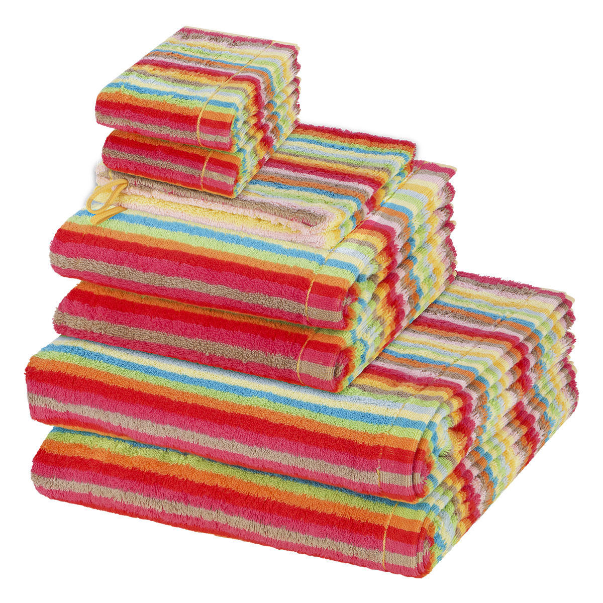 Cawoe Frottierset Mehrfarbig 50x100 cm