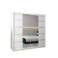 SCHWEBETÜRENSCHRANK 200/200/62 2-türig - Silberfarben/Weiß, Holz/Kunststoff (200/200/62cm) - Abiks Möbel