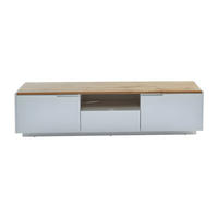 TV-BOARD - 160 cm x 40 cm - Holz, Platte - Naturfarben Hell, Weiß - AMANI - Naturfarben/Weiß, Holz (160/40/40cm) - Vente-Unique