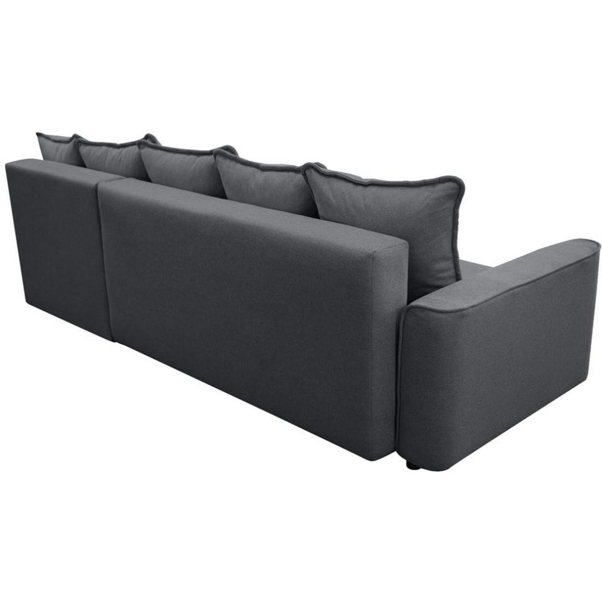 ECKSCHLAFSOFA Willow dunkelgrau - Dunkelgrau, Textil (225/150cm) - Beautysofa