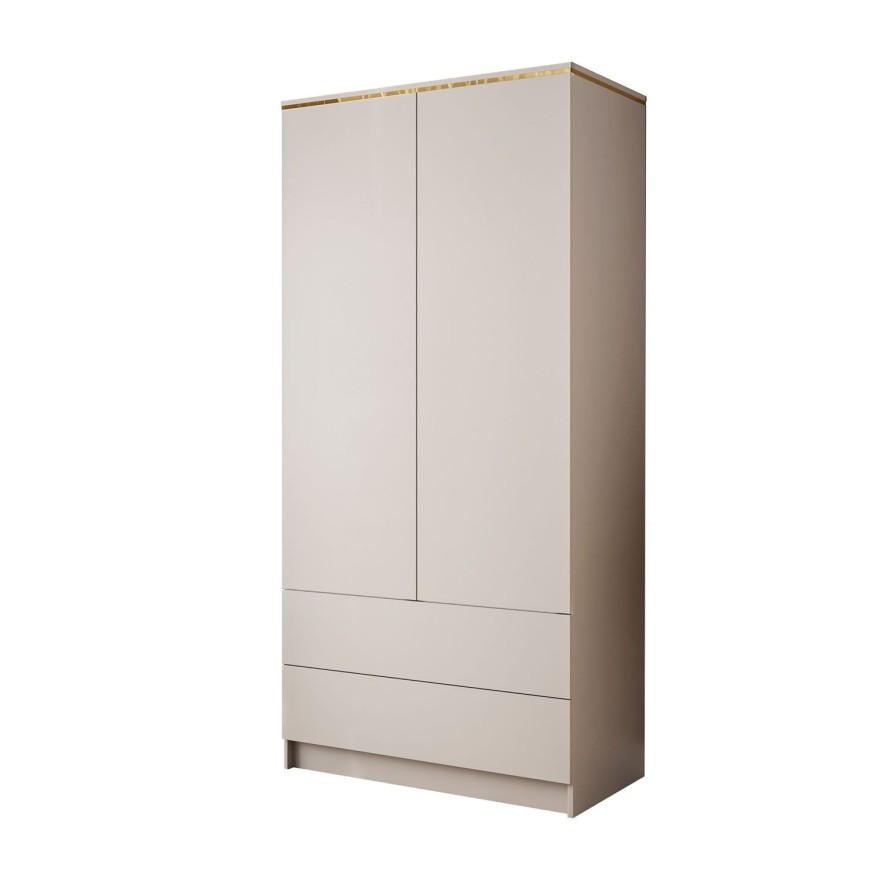 KLEIDERSCHRANK AURORA KASCHMIR 2D2S mit Schubladen - Kaschmir, Holzwerkstoff (100/210/57cm) - Lookway