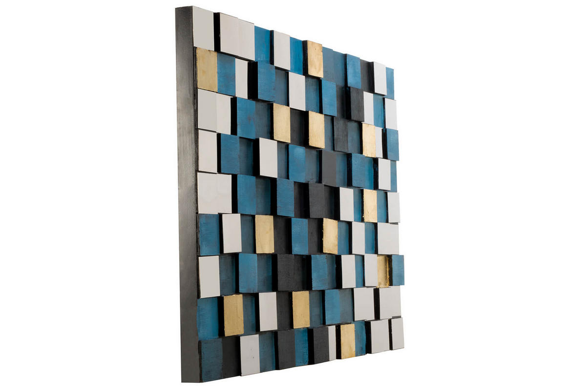 HOLZBILD Blau 100/70 cm - Blau, Holz/Kunststoff (9/70cm) - KUNSTLOFT