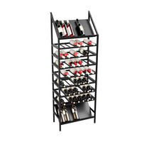 WEINREGAL Burgundy für 56 Flaschen, Metall, schwarz - Schwarz, Metall (60/170/30cm) - Metalo Pro
