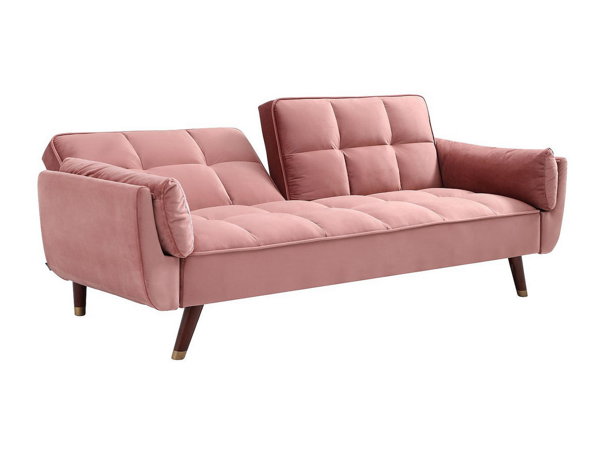 SCHLAFSOFA - 3 Personen - Samt, Stoff - Rosa - - Pink, Textil (211/82/90cm) - Vente-Unique
