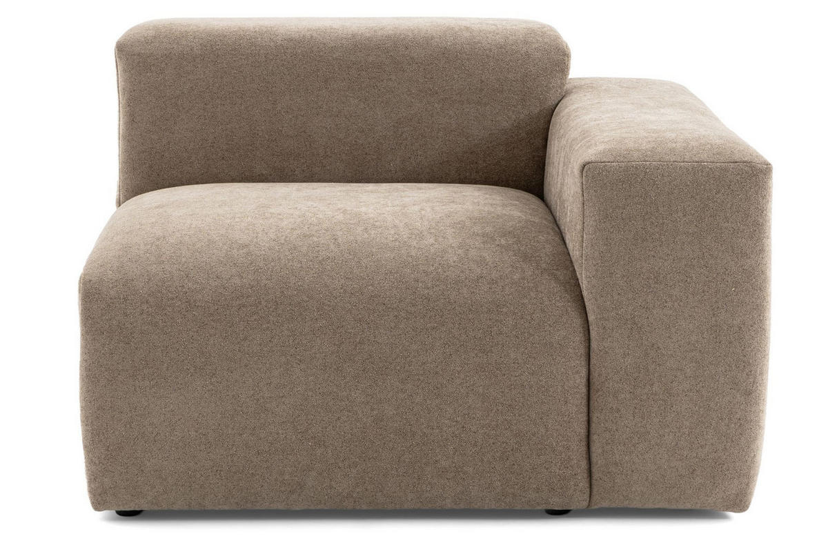 4-SITZER modulares Ecksofa HEAVEN SET 2 Links, Breite 300 cm Webstoff Braun - Schwarz/Braun, Holz/Kunststoff (300/245cm) - Muffo