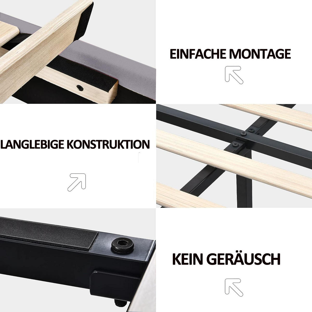 POLSTERBETT 140x200 cm LED schwebend Lattenrost grau - Grau, Holz (140/200cm) - LEBENLANG