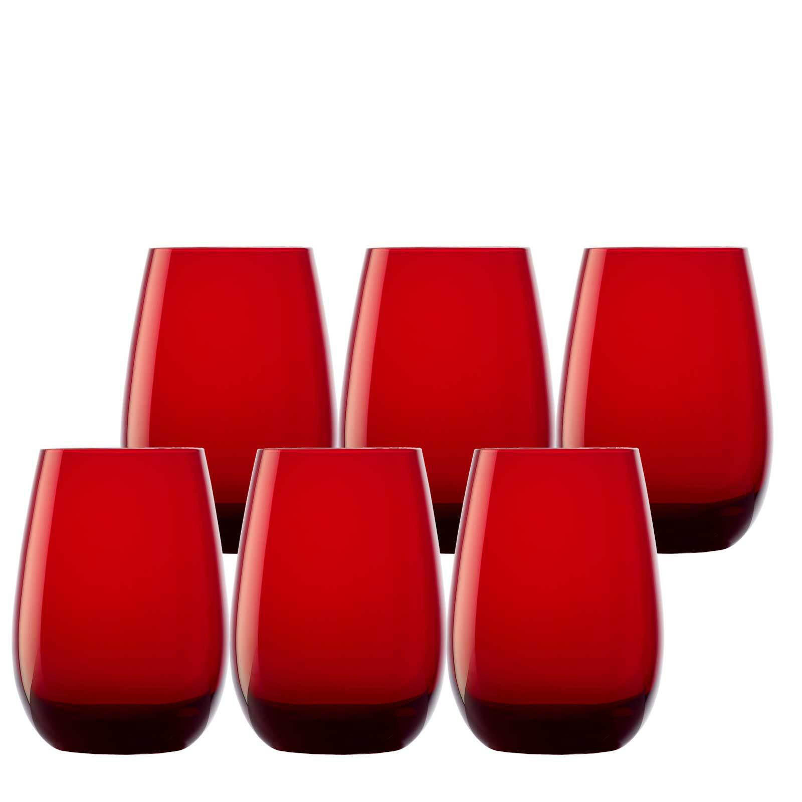 BECHER Elements Rot 465 ml 6er Set - Rot, Glas (0.465L) - Stölzle Lausitz