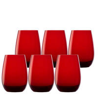 BECHER Elements Rot 465 ml 6er Set - Rot, Glas (0.465L) - Stölzle Lausitz