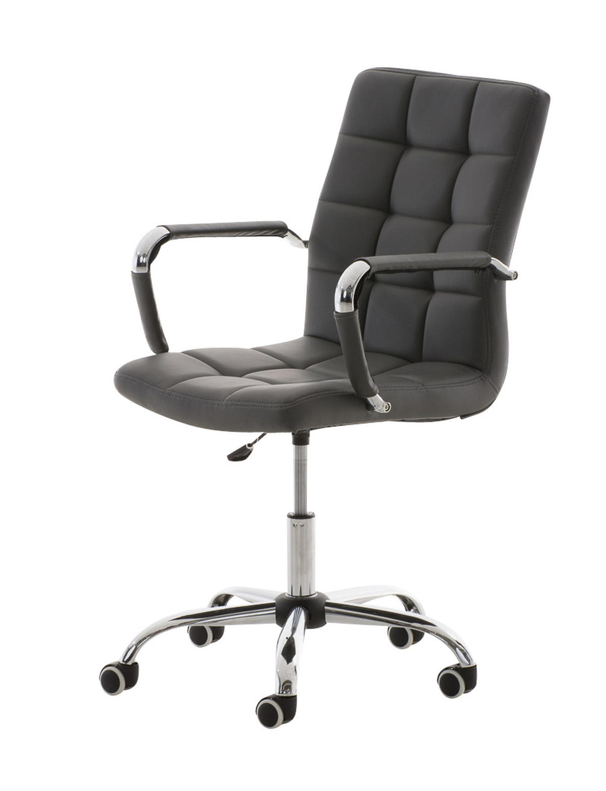BÜROSTUHL Deal V2, Kunstleder Grau - Grau, Textil/Metall (54/101/59cm) - TPFLiving