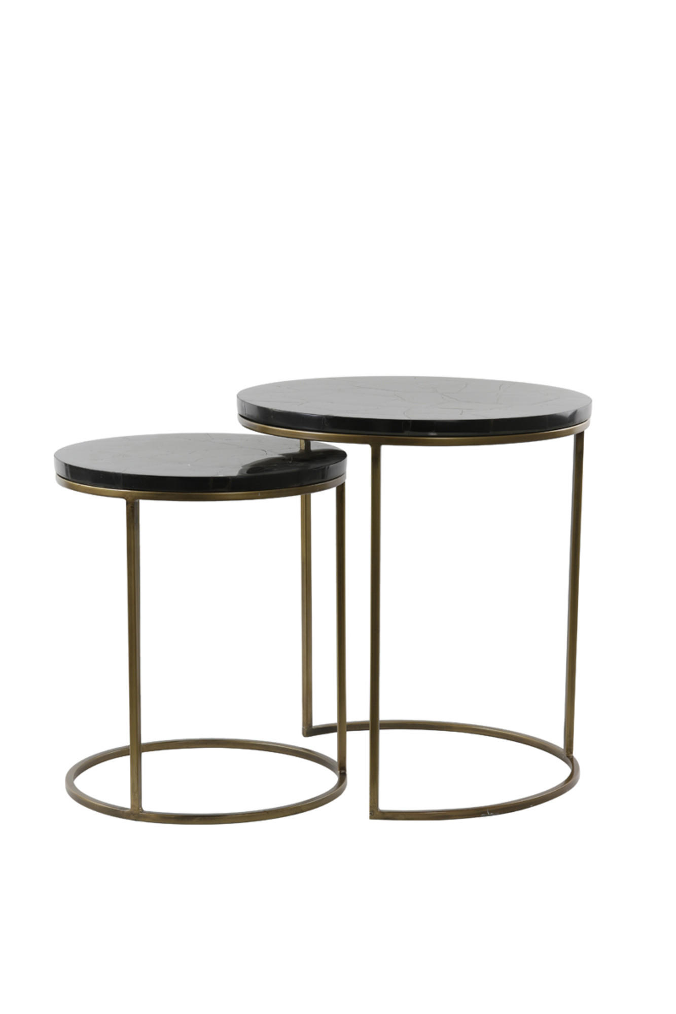 BEISTELLTISCH Sobrina Schwarz Ø50/52 cm 2er-Set - Schwarz, Metall (50/50/52cm) - Light & Living