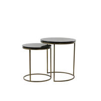 BEISTELLTISCH Sobrina Schwarz Ø50/52 cm 2er-Set - Schwarz, Metall (50/50/52cm) - Light & Living