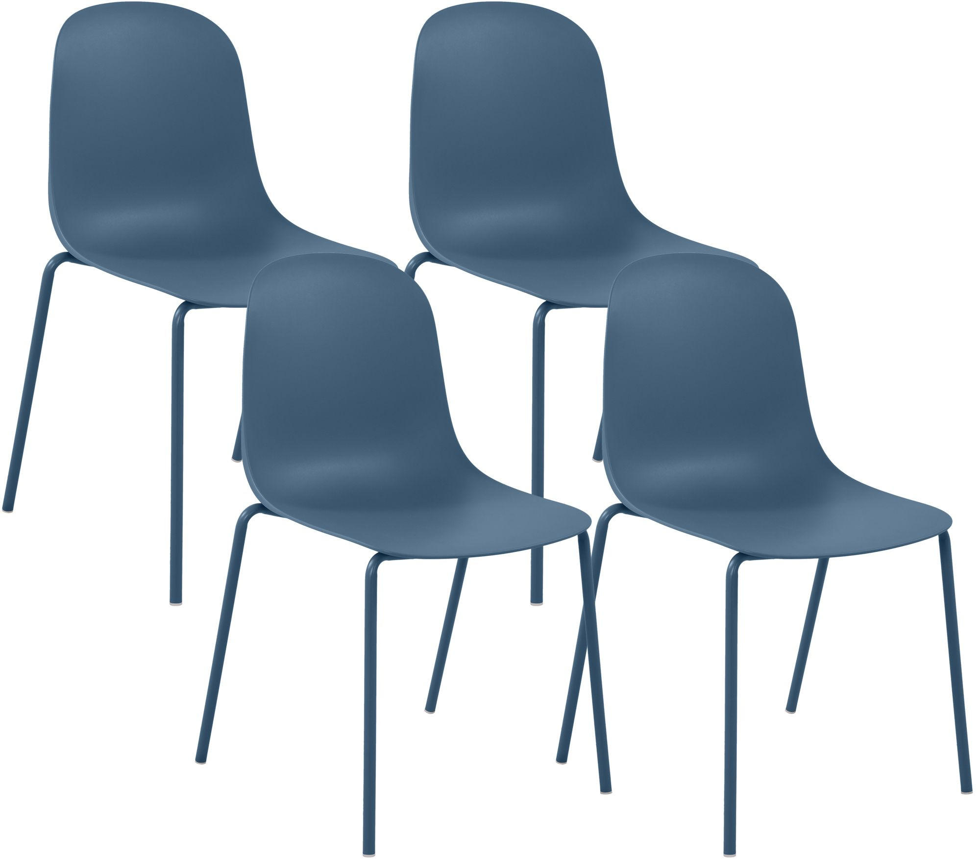 STAPELSTUHL 4 Kunststoff Blau - Blau, Kunststoff/Metall (51/85/55cm) - CLP