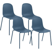 STAPELSTUHL 4 Kunststoff Blau - Blau, Kunststoff/Metall (51/85/55cm) - CLP