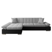 ECKSOFA Malwi, Seite: Links - Schwarz/Grau, Holz/Textil (278/161cm) - MIRJAN24